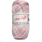 Beijer BV Cotton eight 8/4 onbewerkt dun katoen garen - licht roze (342) - pendikte 2,5 a 3mm - 1 bol