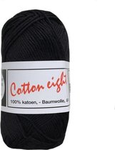 Beijer BV Cotton eight 8/4 onbewerkt dun katoen garen - zwart (399) - pendikte 2,5 a 3mm - 5 bollen