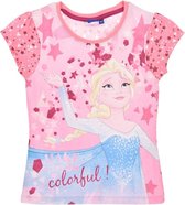 Frozen T-shirt | Elsa | Model "Make Everyday Colorful | Roze | 110 cm | 5 jaar | 100% Katoen