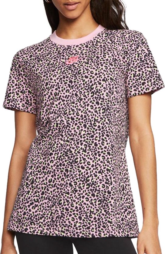 Nike Sportswear Animal Print Sportshirt - Maat S - Vrouwen -  roze/zwart/groen | bol.com