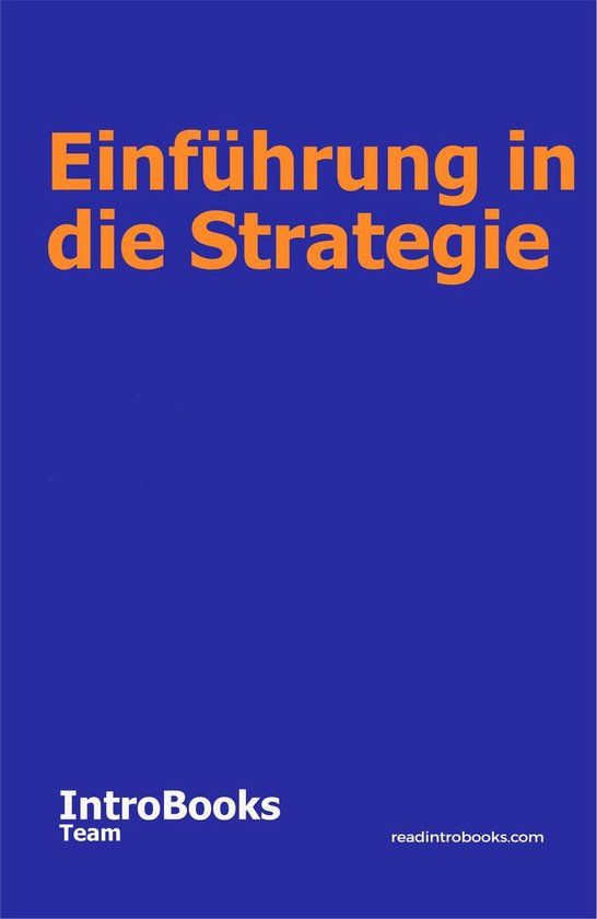 Einführung in die Strategie - cover