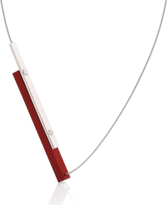 CLIC JEWELLERY STERLING SILVER WITH ALUMINIUM NECKLACE RED CS003R