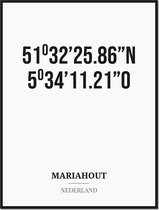Poster/kaart MARIAHOUT met coördinaten