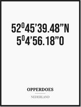 Poster/kaart OPPERDOES met coördinaten