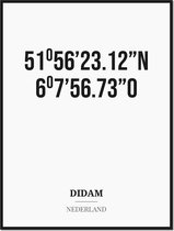 Poster/kaart DIDAM met coördinaten