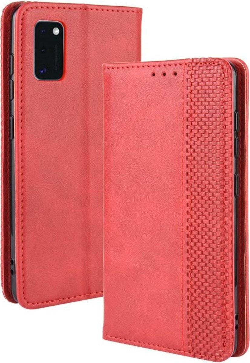 Coverup Vintage Book Case - Geschikt voor Samsung Galaxy A41 Hoesje - Rood