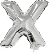 Folie ballon letter X Zilver