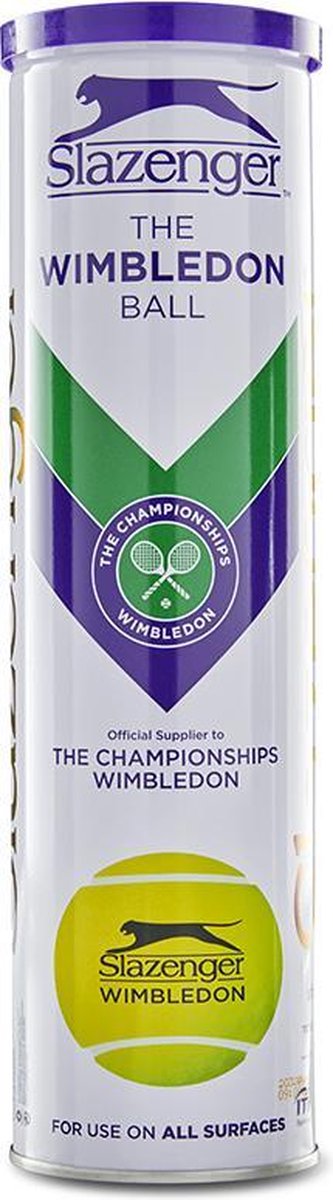 Slazenger Wimbledon : 4 Gele Tennisballen