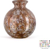 Design vaas Bolvase With Neck - Fidrio GOLD - glas, mondgeblazen bloemenvaas - diameter 11 cm