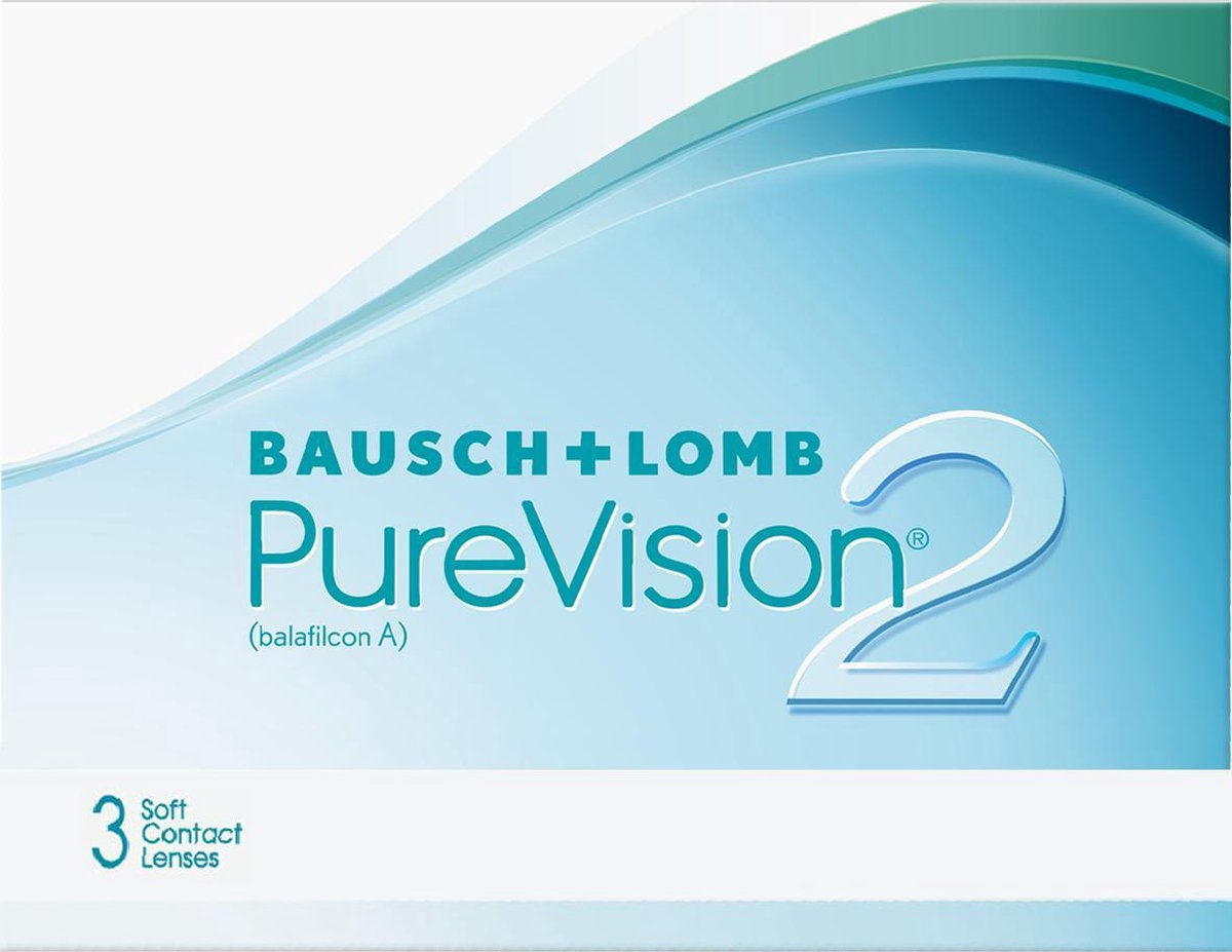-12.00 - PureVision®2 - 3 pack - Maandlenzen - BC 8.60 - Contactlenzen