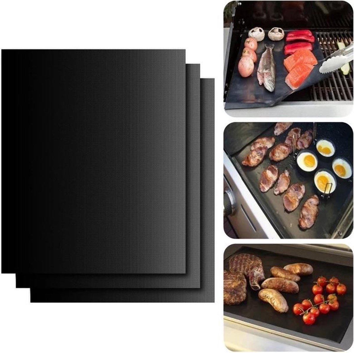 BBQ grill matje| BBQ | Grill Mat | barbecue | Grillen | Anti-kleef | Herbruikbaar | Set van 2 stuks |33x40 cm