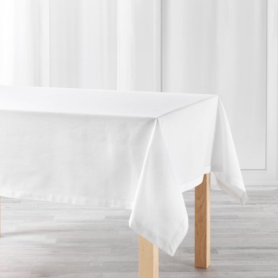 Donker worden Lijkenhuis Stadion Wit tafelkleed van katoen met formaat 140 x 240 cm - Basic eettafel  tafelkleden | bol.com
