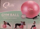 Professionele Opblaasbare Roze Fitnessbal Ø 65 cm - Inclusief Pomp