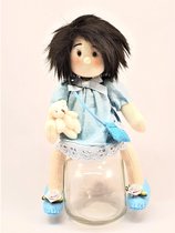 Love Me by Rita & Hanna Pop van Stof op Snoeppot - Glas pot met deksel Cindy