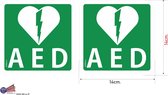 AED sticker set van 2 stuks.