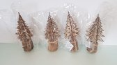 Houten kerstboompjes 4 stuks