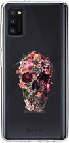 Casetastic Samsung Galaxy A41 (2020) Hoesje - Softcover Hoesje met Design - Transparent Skull Print