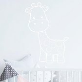 muursticker baby Giraffe - 90x108cm - wit - woordsticker.com