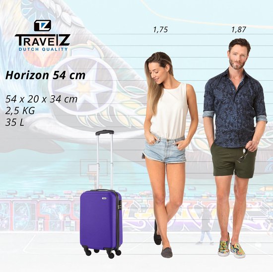 TravelZ Horizon Handbagagekoffer - 54cm Handbagage Trolley met gevoerde binnenkant - Lavendel - Travelz