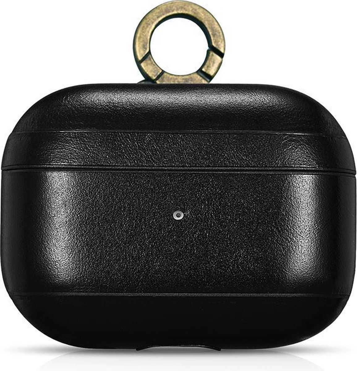 Icarer AirPods Pro Case Leer met haak hoesje voor Apple AirPods Pro lederen bescherm Etui Zwart