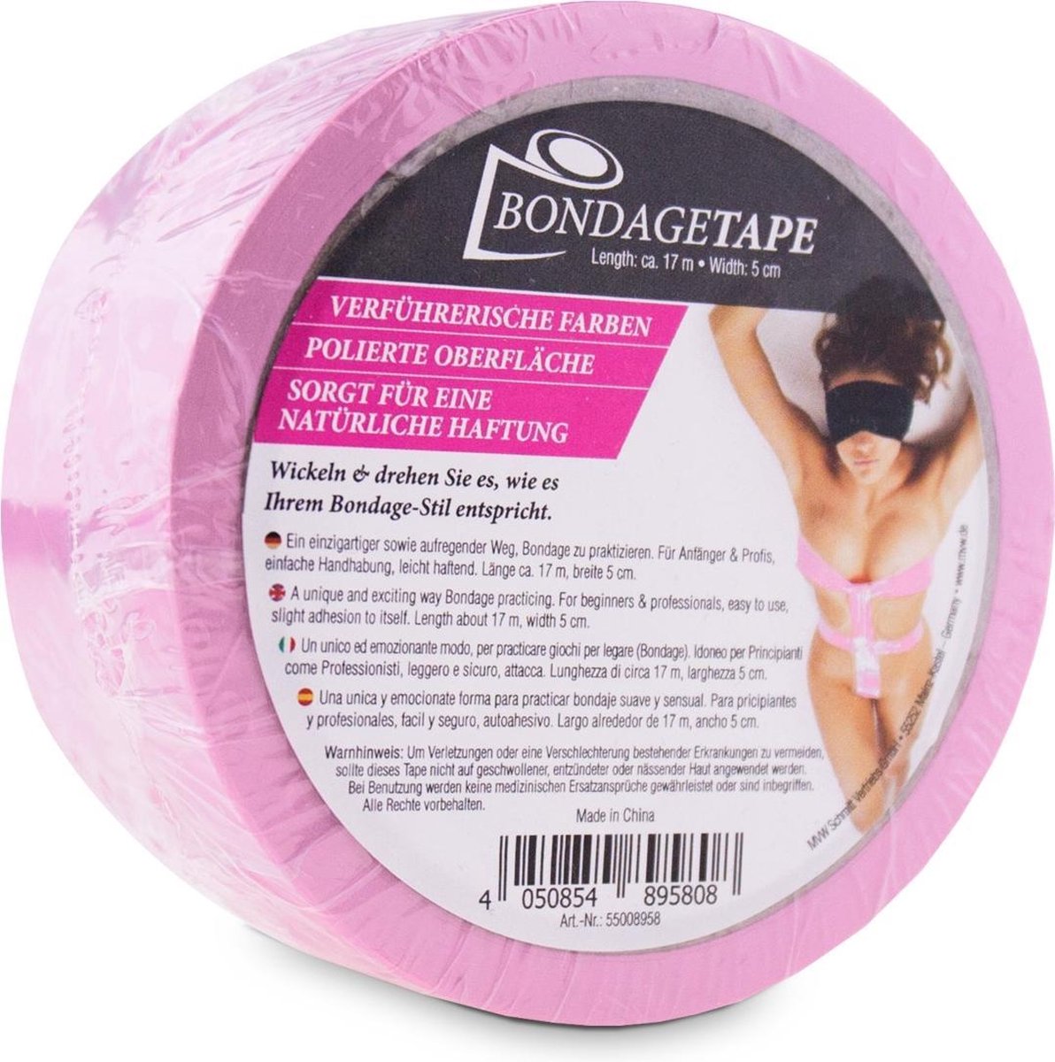 Goedkoopste Bondage Tape - Huidvriendelijk - 5cm breed - 17m lang - Licht Roze