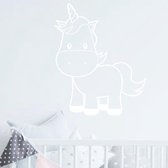 muursticker Unicorn Baby - wit - 30x36cm - woordsticker.com