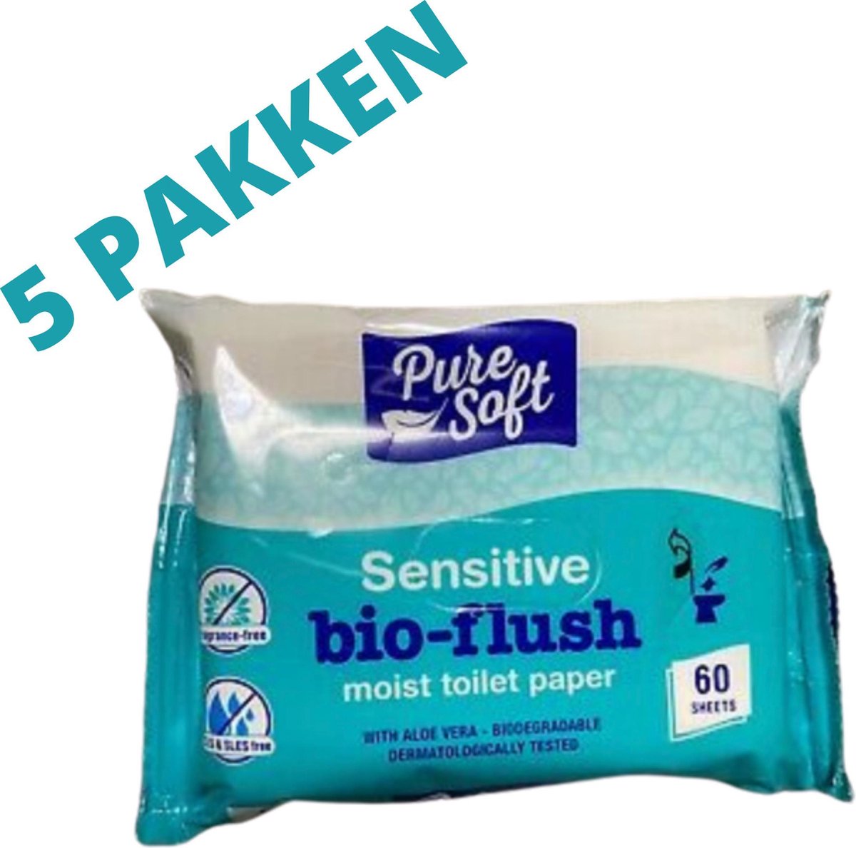 Vochtig Toiletpapier (5 Pakken) - Vochtige Doek - Vochtige WC papier -  Sensitive -... | bol.com