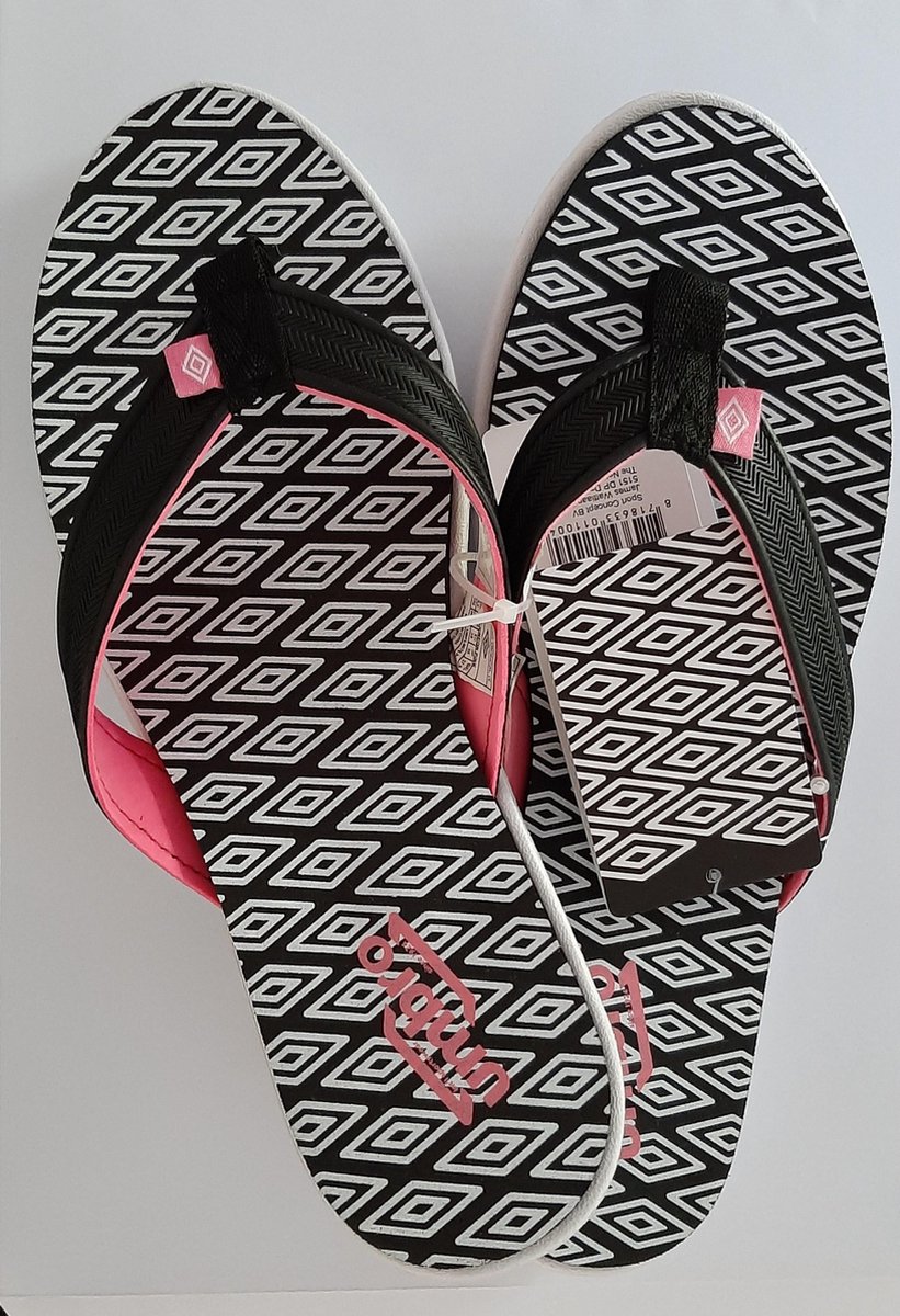 Umbro tropical 1x slippers - black/neon pink / roze teenslippers - maat 39  | bol