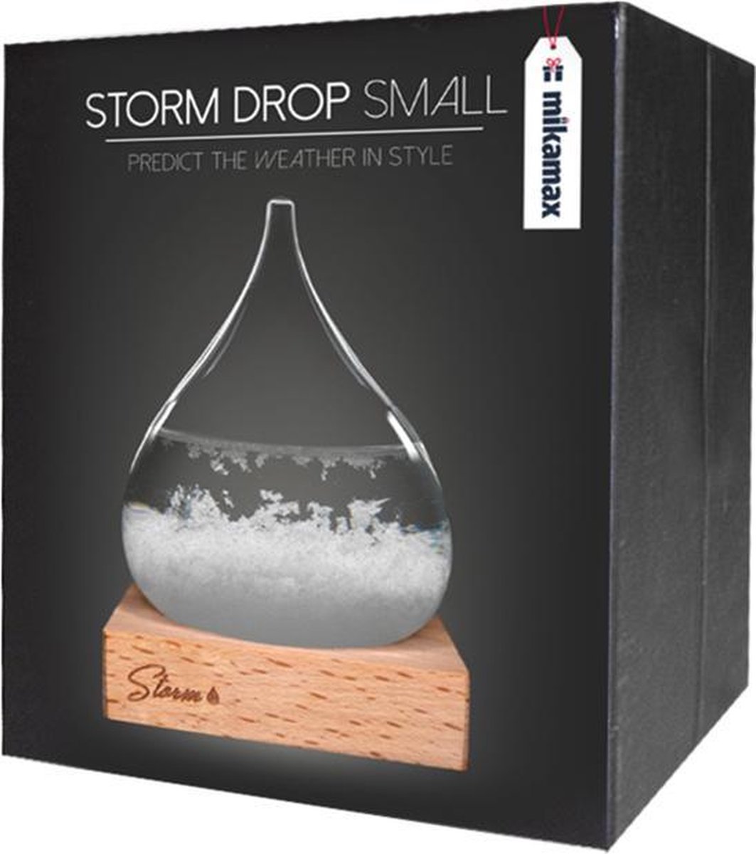 Stormglas Small Ø 8x11 cm Weervoorspeller met Houten Houder van MikaMax — cadeau in Gadgets - foto 5