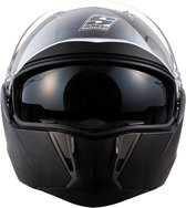 SOXON SF-100 Systeem helm, flip-up, opklapbare kin bescherming, scooterhelm, motorhelm, Matt Black, S hoofdomtrek 55-56cm