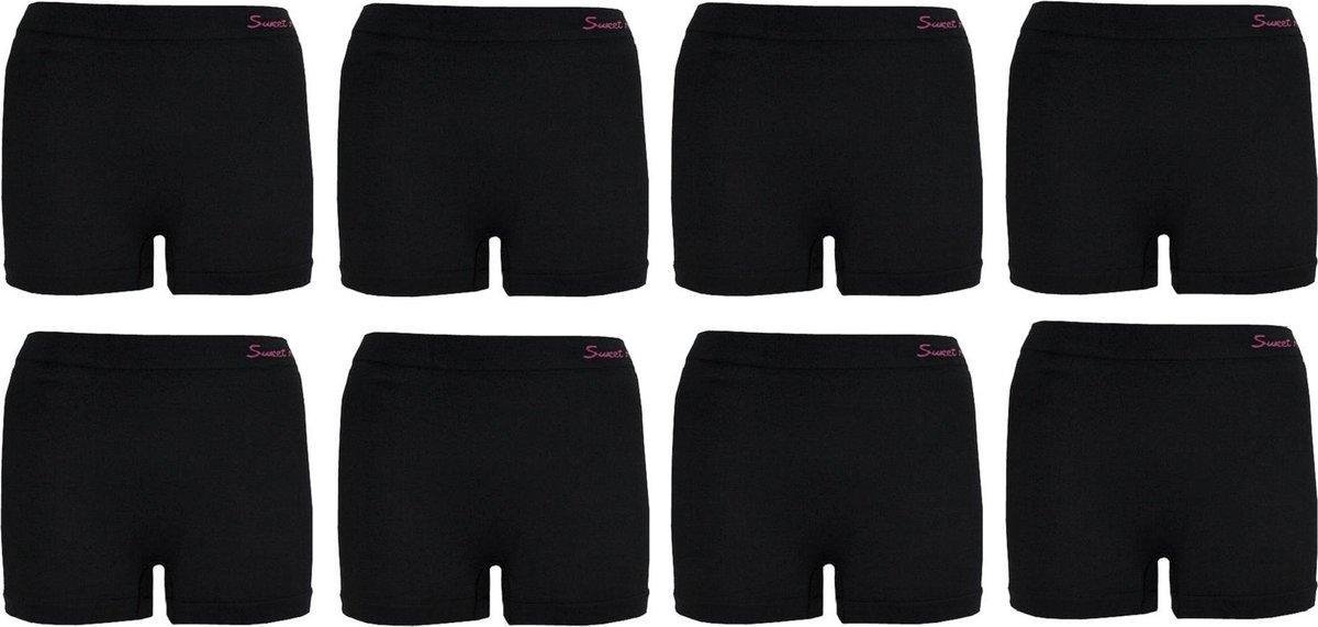 Naadloze  dames boxershort Sweet Angel zwart hoog model 8-pak Maat XL/XXL | Naadloos ondergoed dames
