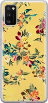 Samsung A41 hoesje siliconen - Floral days | Samsung Galaxy A41 case | geel | TPU backcover transparant