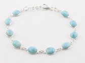 Zilveren schakelarmband met larimar