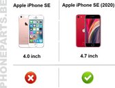 iPhone SE 2020 /iphone 7/iphone 8 Hoesje Zwart  TPU Siliconen Soft Case + 2X Tempered Glass Screenprotector