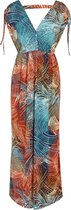 Cassis Dames Lange jurk bedrukt met palmbladeren - Maat M
