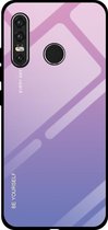 Voor Huawei P30 Lite Gradient Color Glass Case (Lichtpaars)