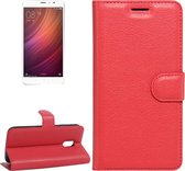 Voor Xiaomi Redmi Note 4 Litchi Texture Horizontal Flip Leather Case met houder & kaartsleuven & portemonnee (rood)