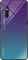 Voor VIVO X27 Gradient Color Glass Case (paars)