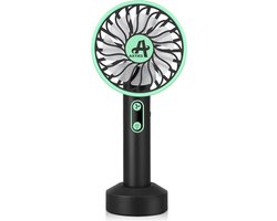 AXTIES 2-in-1 Draagbare Mini Ventilator met LED Lamp - USB Oplaadbaar 2000 mAh Batterij - 3 Snelheden & Lichtstanden - Draagbaar Kleine Tafelventilator - Mobiele Tafel Fan - Bureau Luchtkoeler Airco - Hand Waaier Lucht Koeler - Aircooler - Air Cooler