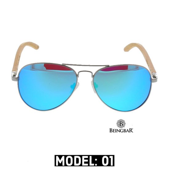 BEINGBAR Eyewear "Model 1" Sustainable Bamboo Sunglasses van BEINGBAR — afbeelding 4