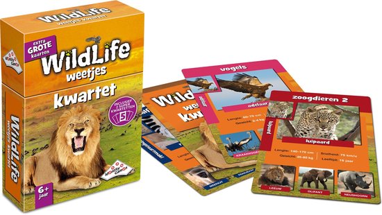 Wildlife Weetjeskwartet - Kaartspel - Boordevol leuke feitjes over wilde dieren
