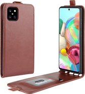 Voor Galaxy A81 / M60S / Note 10 Lite R64 textuur enkele verticale flip lederen beschermhoes met kaartsleuven en fotolijst (bruin)