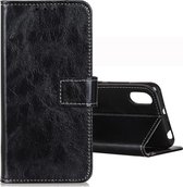 Voor LG K20 2019 Retro Crazy Horse Texture Horizontaal Flip Leren Case met Houder & Kaartsleuven & Portemonnee & Fotolijst (Zwart)