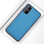 Voor Galaxy S20 Ultra schokbestendige doektextuur PC + TPU beschermhoes (blauw)