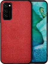 Voor Huawei Honor V30 schokbestendige doektextuur PC + TPU beschermhoes (rood)