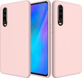 Effen kleur vloeibare siliconen dropproof beschermhoes voor Huawei P30 (roze)