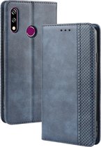 Magnetische gesp Retro Crazy Horse Texture Horizontale Flip Leather Case voor LG W10, met houder & kaartsleuven & fotolijst (blauw)