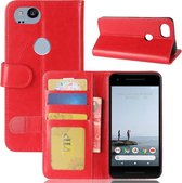 Voor Google Pixel 2 Crazy Horse Texture Horizontal Flip Leather Case met houder & kaartsleuven & Wallet & Photo Frame (rood)