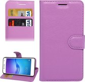 Voor Huawei Enjoy 6 Litchi Texture Horizontaal Flip PU lederen tas met houder & kaartsleuven & portemonnee (paars)