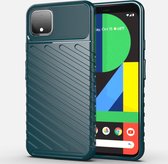 Voor Google Pixel 4 XL Thunderbolt schokbestendige TPU zachte hoes (donkergroen)
